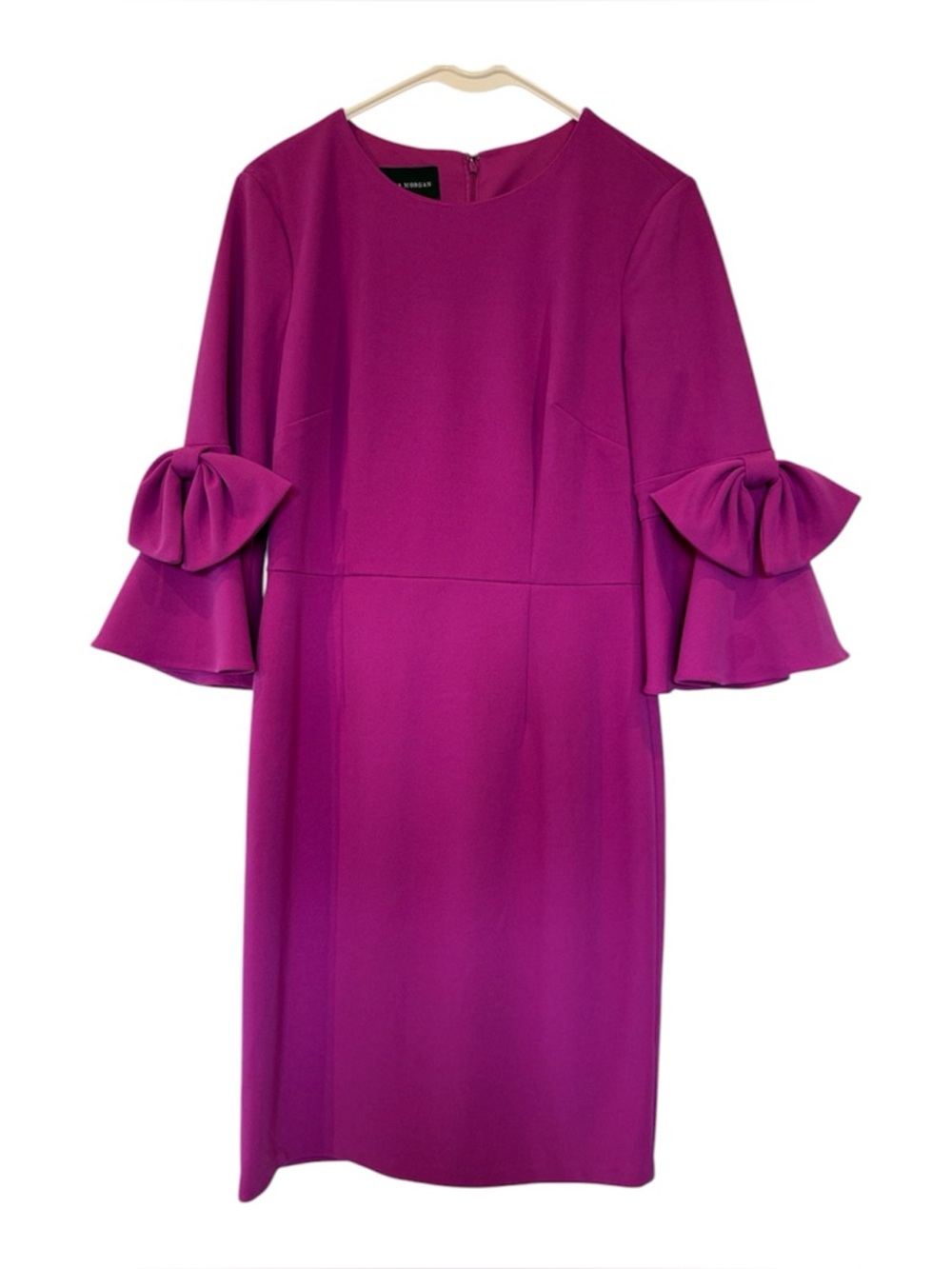 Donna Morgan Magenta Bow-Sleeve Shift Dress